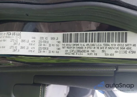 2016 Jeep Cherokee Altitude из США, поврежденный, VIN 1C4PJLCB8GW208144